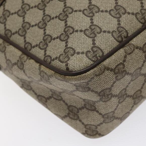 GUCCI GG Supreme Web Sherry Line Hand Bag Pvc Beige Gold Red - Picture 13 of 16